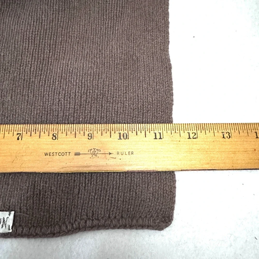 Vintage Neiman Marcus Wool Rib Knit Scarf Taupe Brown Luxury Winter